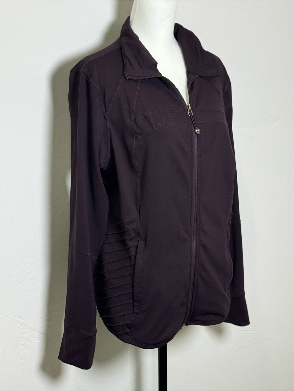 Tangerine Plum/Purple Full Zip Mock Neck Athletic Jacket Womens Size XL - Picture 3 of 12
